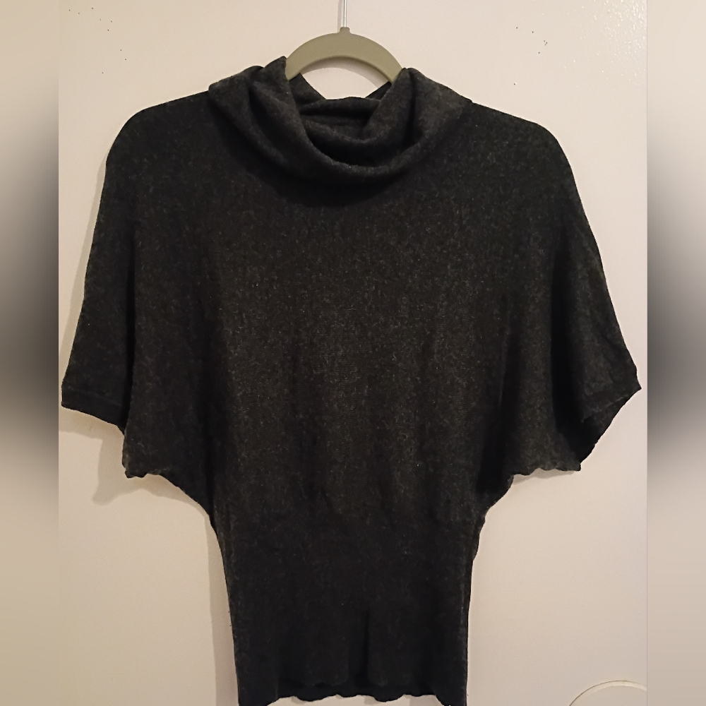 Yuka Women's Dark Gray Cowl‎ Neck Sweater Silk-Cashmere Blend Sz S